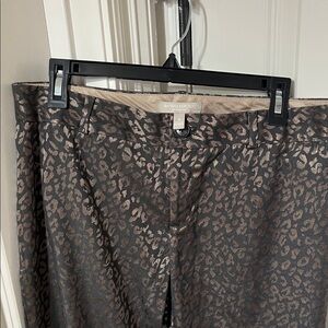 Banana Republic Leopard Print Cropped Pants - Black and Brown